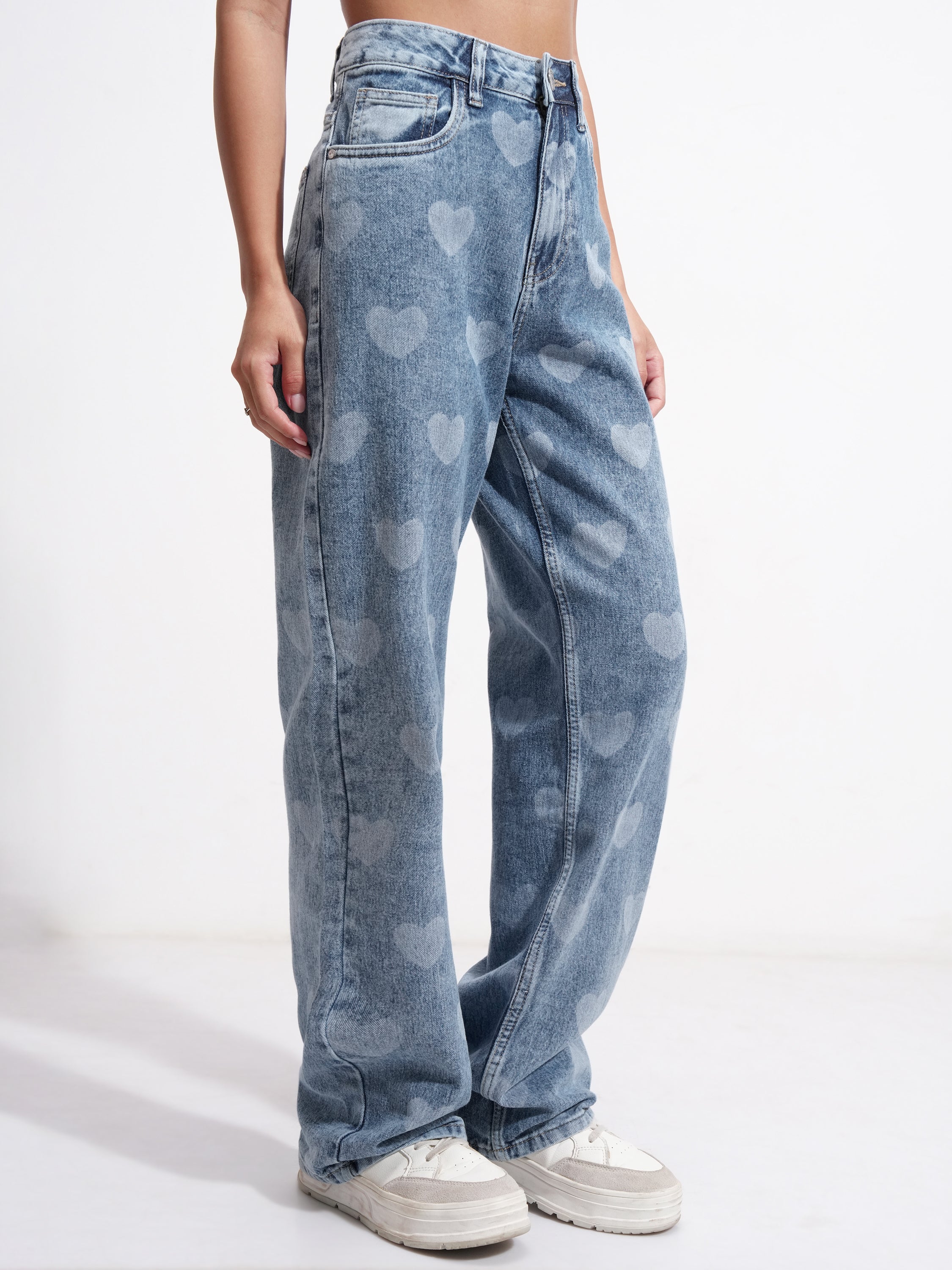 Tokyo Talkies Women Blue Dad Fit Stretchable Jeans - Blue - Image 6