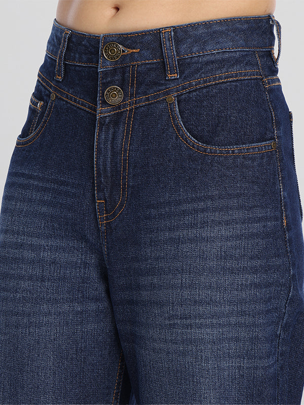 Street By Tokyo Talkies Women Blue Mom Fit Stretchable Jeans - Blue - Image 5