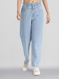 Street By Tokyo Talkies Women Blue Mom Fit Stretchable Jeans - Blue - Image 1
