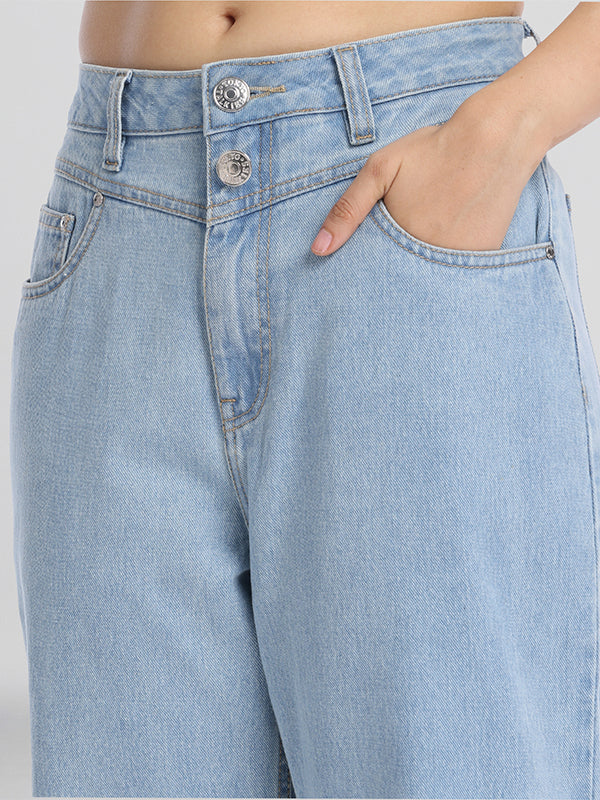 Street By Tokyo Talkies Women Blue Mom Fit Stretchable Jeans - Blue - Image 5