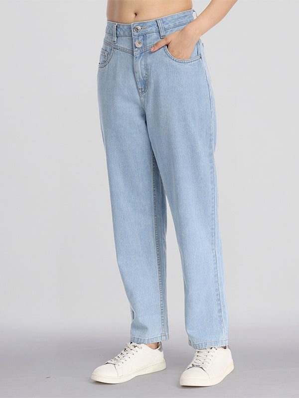Street By Tokyo Talkies Women Blue Mom Fit Stretchable Jeans - Blue - Image 6