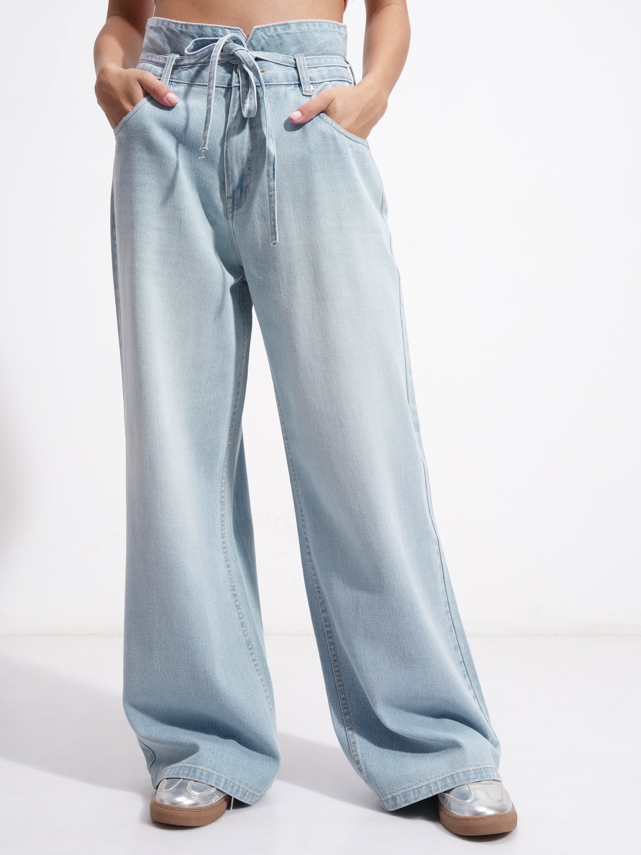 Tokyo Talkies Women Blue Flared Stretchable Jeans - Blue - Image 1
