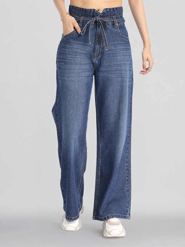 Street By Tokyo Talkies Women Blue Flared Stretchable Jeans - Blue - Image 1
