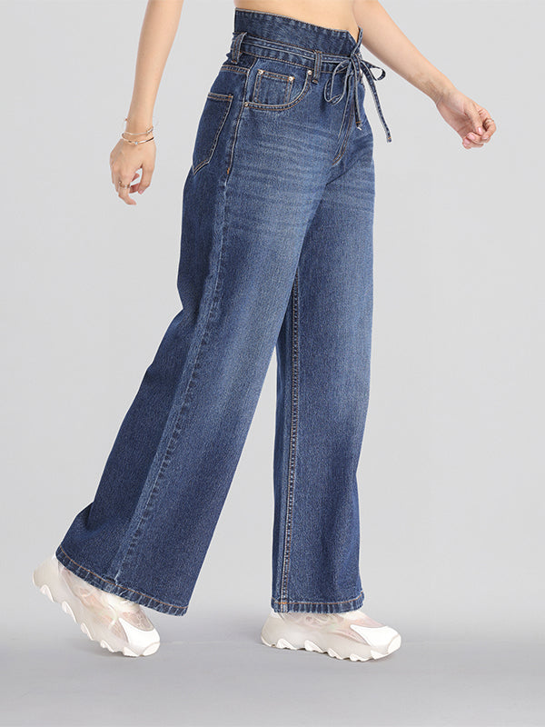 Street By Tokyo Talkies Women Blue Flared Stretchable Jeans - Blue - Image 4