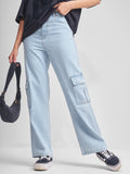 Tokyo Talkies Women Blue Flared Jeans - Blue - Image 1