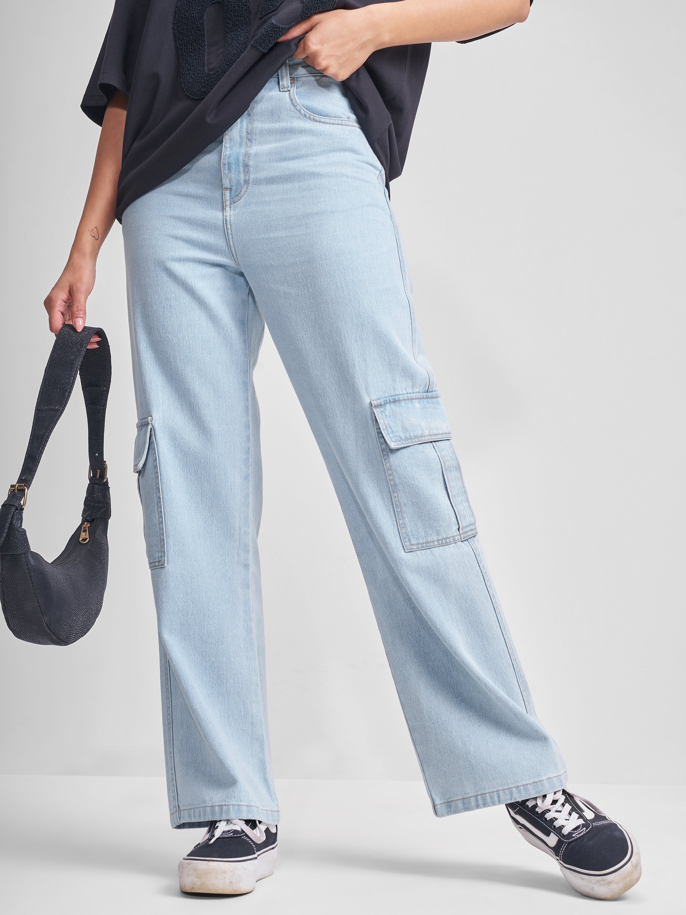 Tokyo Talkies Women Blue Flared Jeans - Blue - Image 1