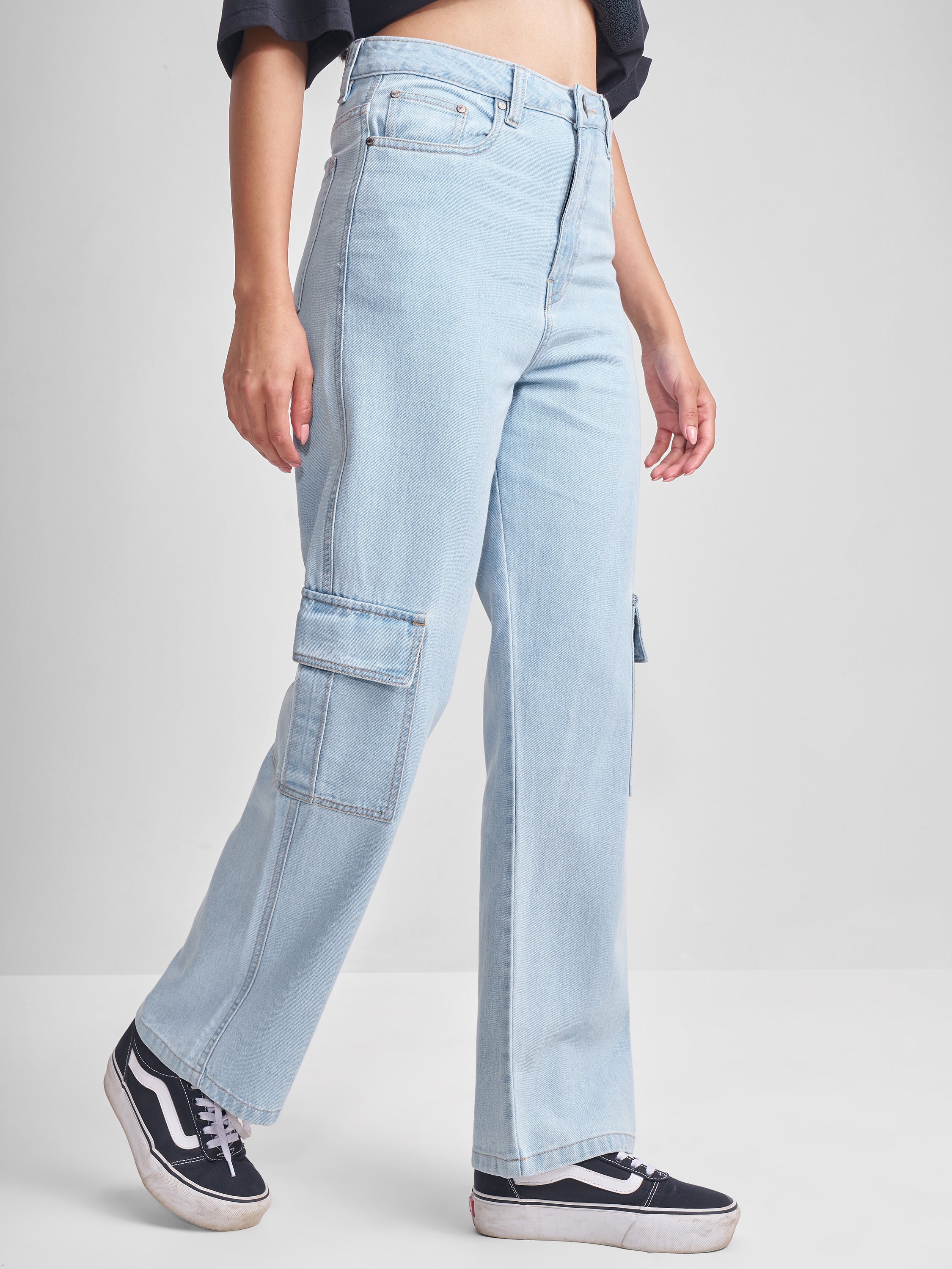 Tokyo Talkies Women Blue Flared Jeans - Blue - Image 6
