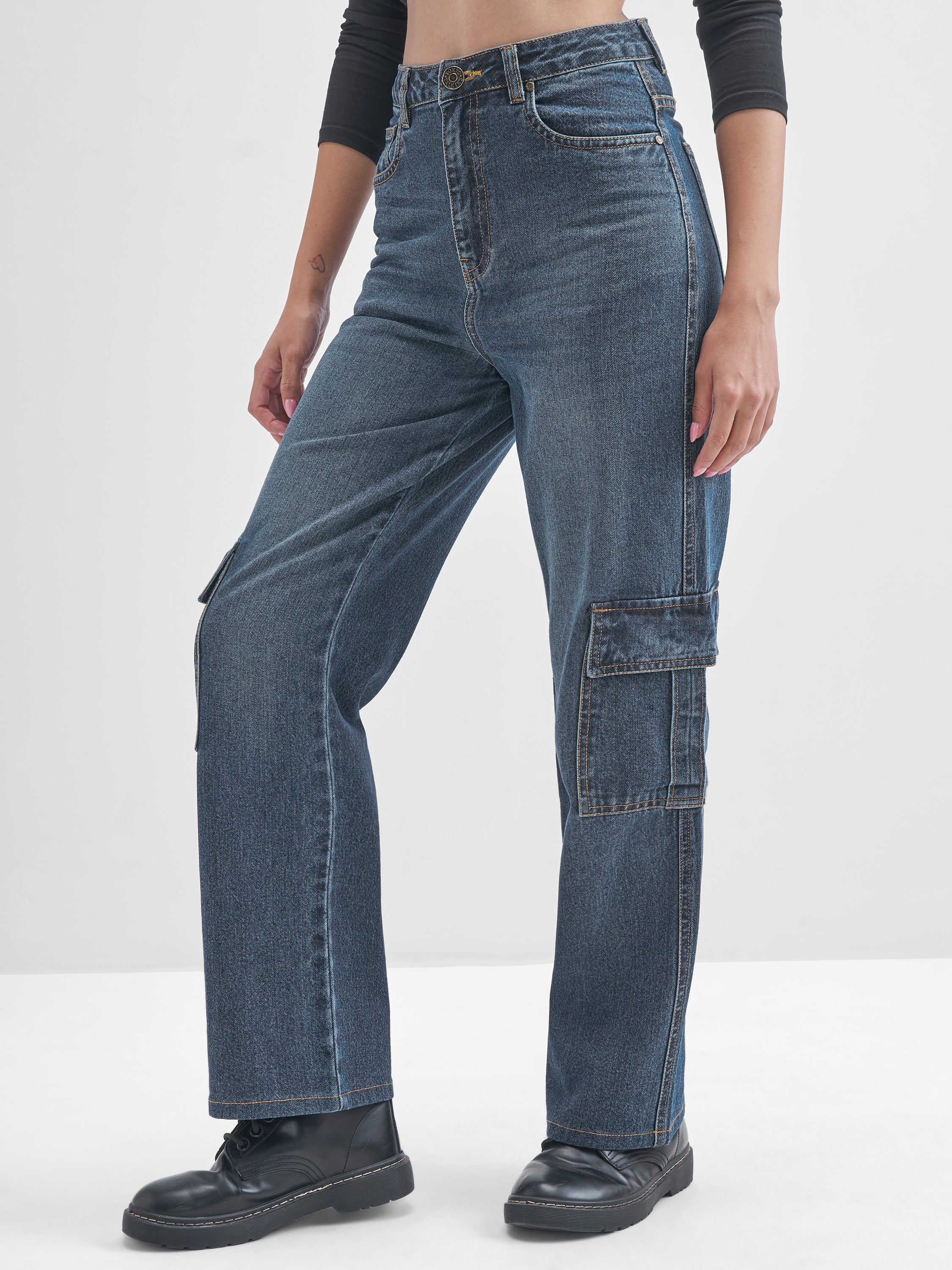Tokyo Talkies Women Blue Flared Stretchable Jeans - Blue - Image 4