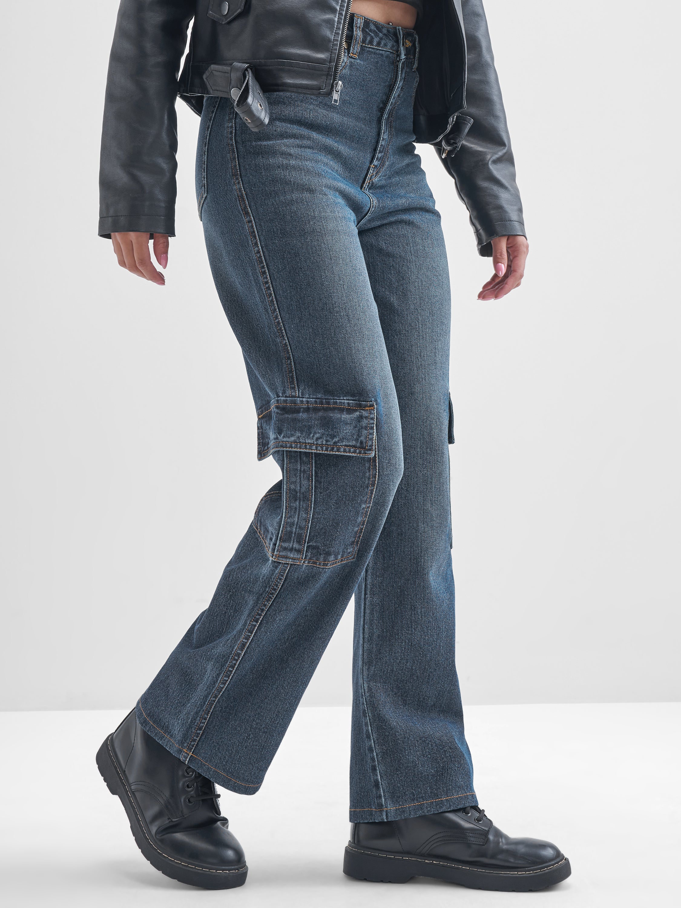 Tokyo Talkies Women Blue Flared Stretchable Jeans - Blue - Image 6