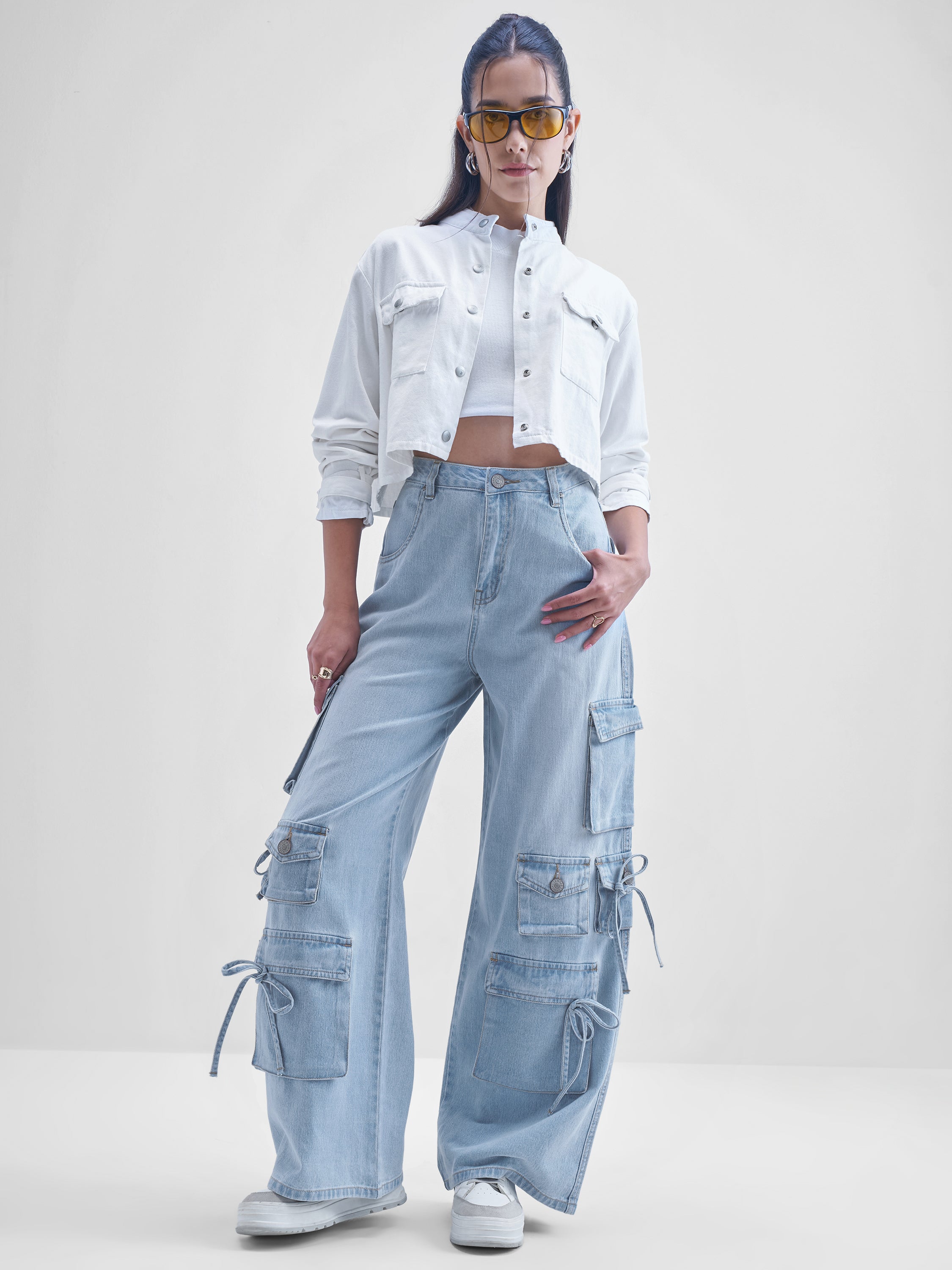 Tokyo Talkies Women Blue Dad Fit Stretchable Jeans - Blue - Image 2