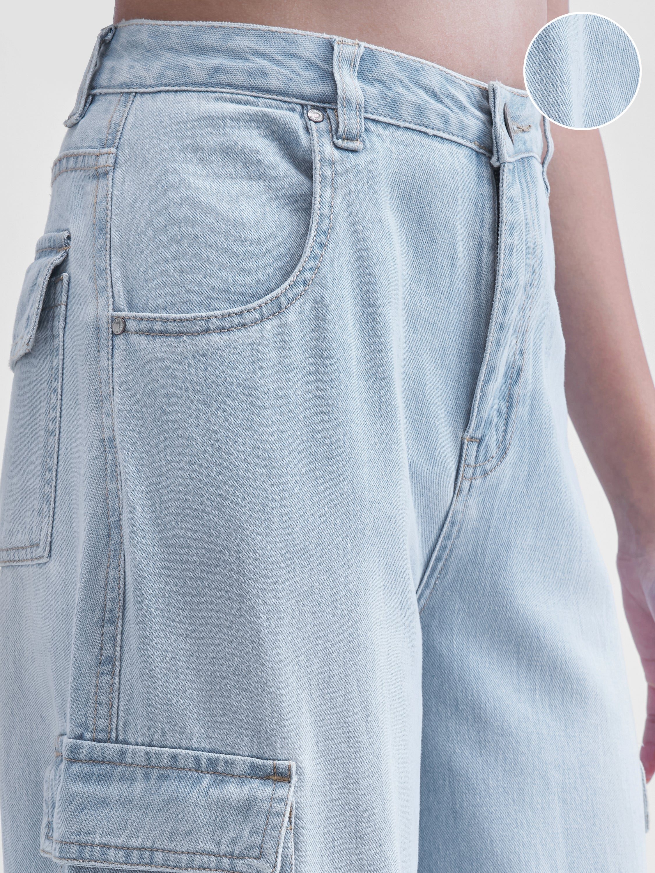 Tokyo Talkies Women Blue Dad Fit Stretchable Jeans - Blue - Image 5