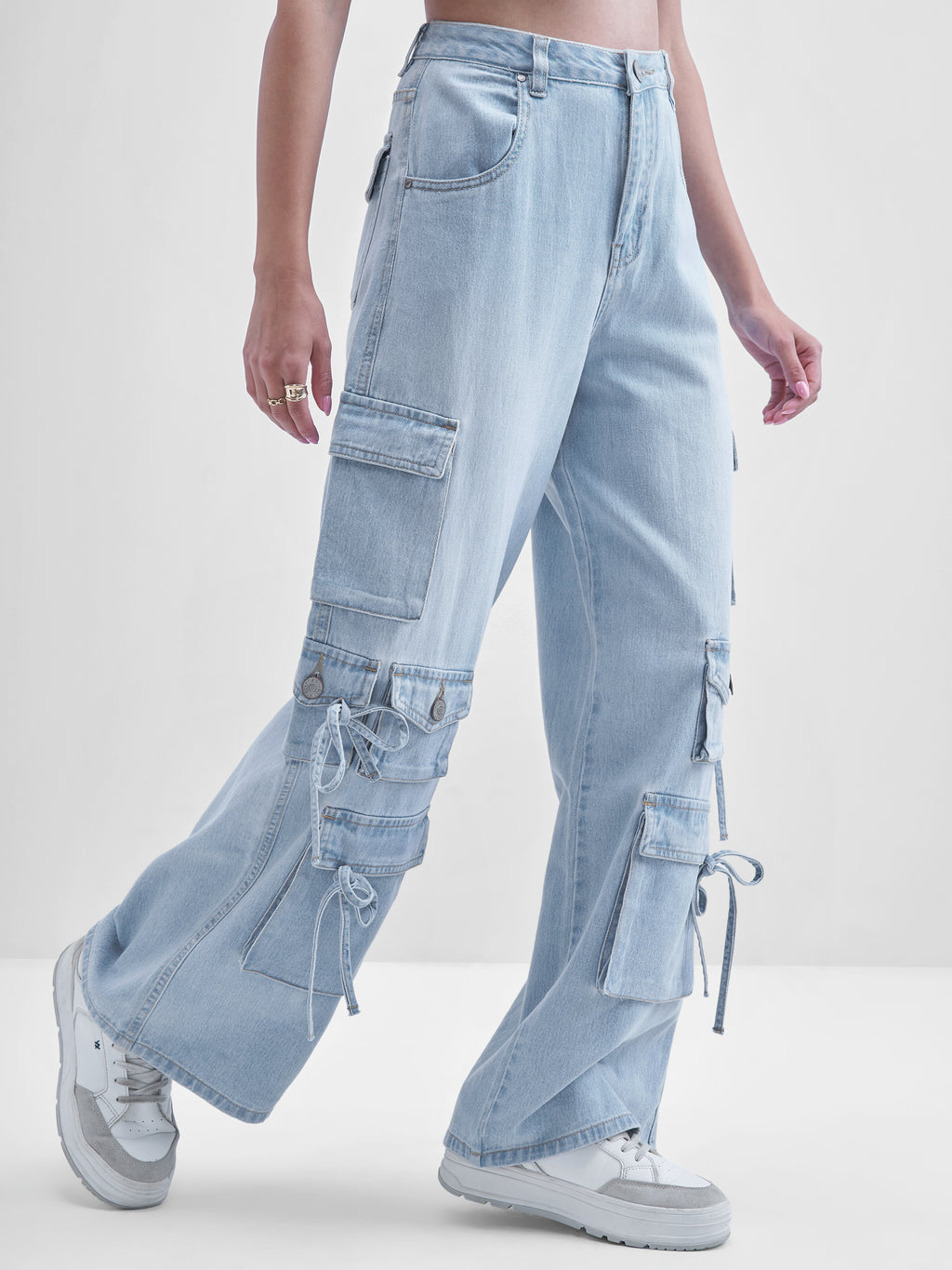 Tokyo Talkies Women Blue Dad Fit Stretchable Jeans - Blue - Image 6