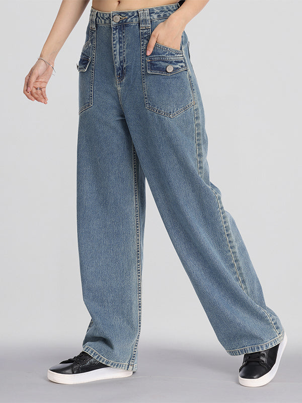 Street By Tokyo Talkies Women Blue Straight Fit Stretchable Jeans - Blue - Image 4