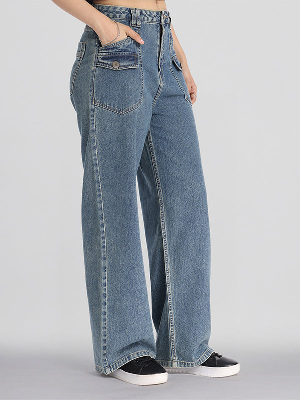 Street By Tokyo Talkies Women Blue Straight Fit Stretchable Jeans - Blue - Image 6