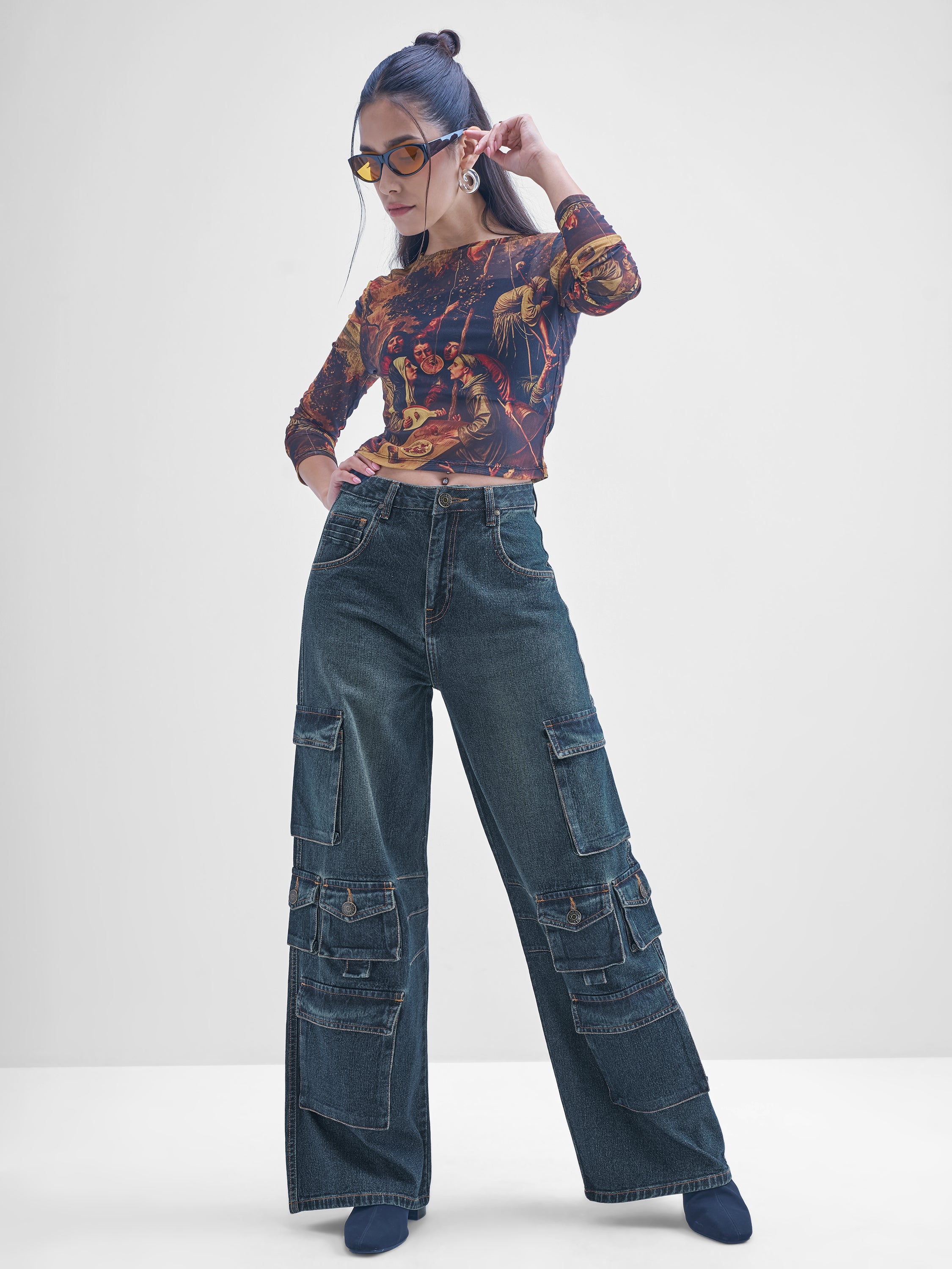 Tokyo Talkies Women Blue Flared Stretchable Jeans - Blue - Image 2