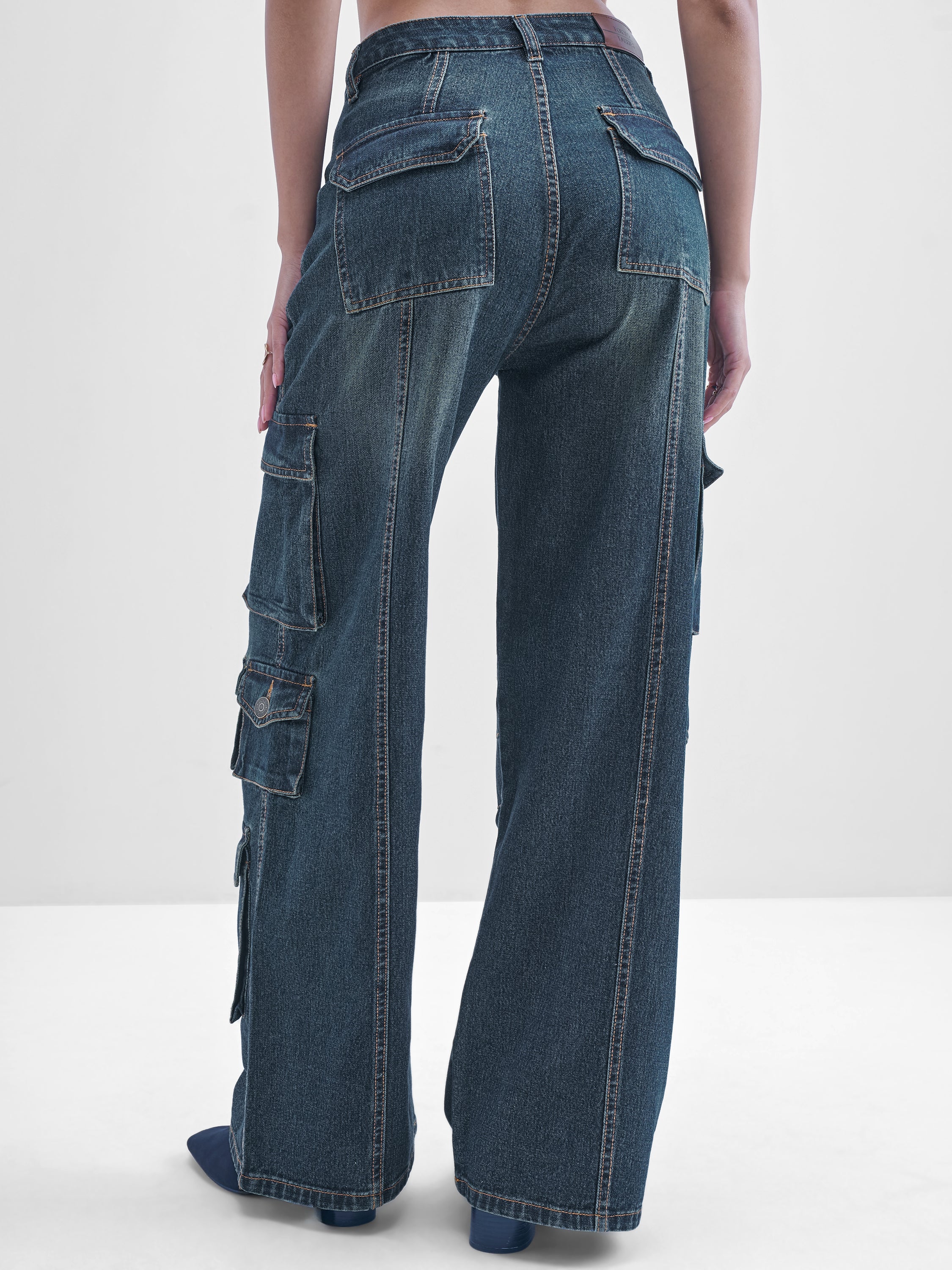 Tokyo Talkies Women Blue Flared Stretchable Jeans - Blue - Image 3