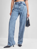 Tokyo Talkies Women Blue Dad Fit Jeans - Blue - Image 1