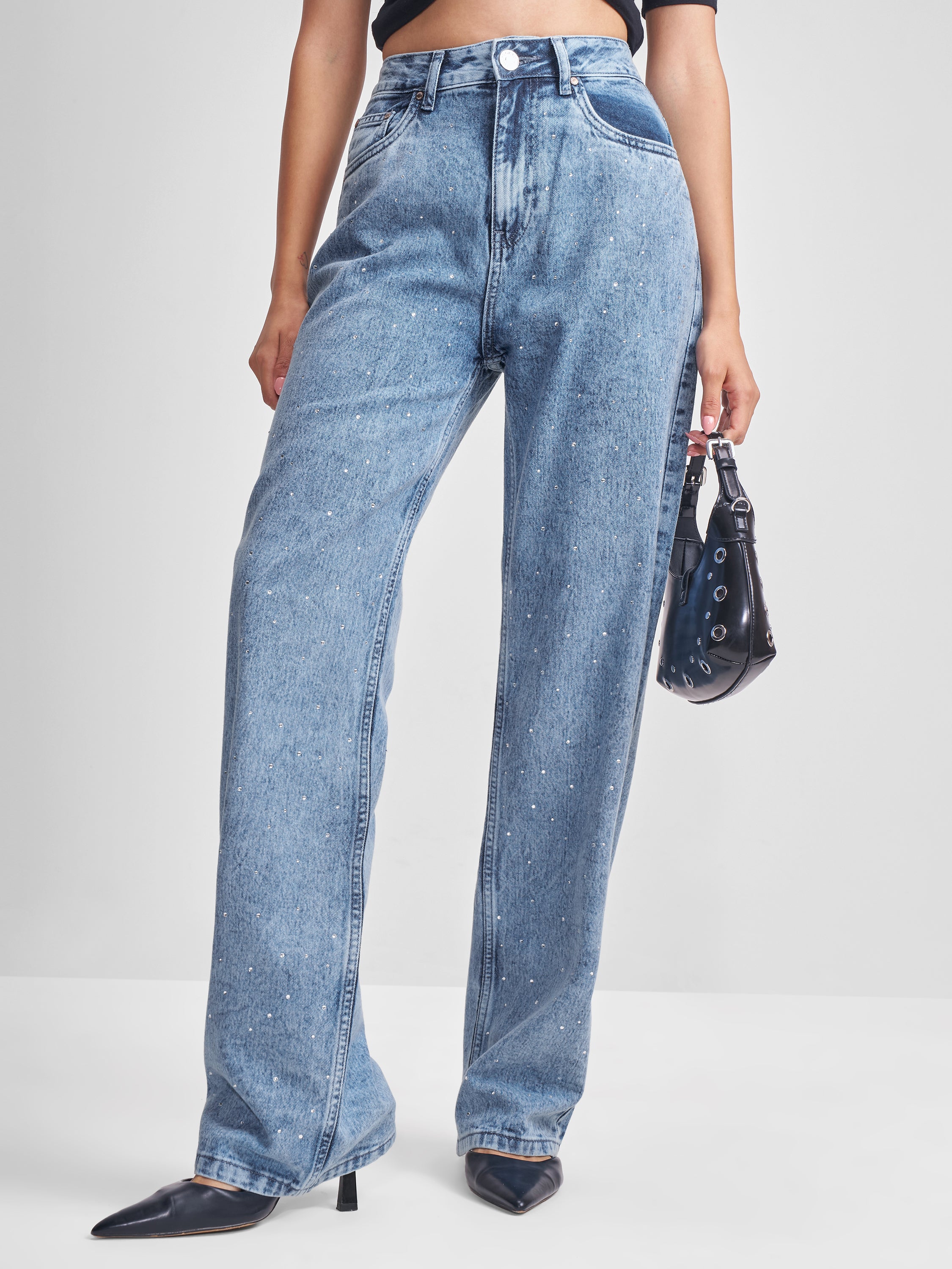 Tokyo Talkies Women Blue Dad Fit Jeans - Blue - Image 1