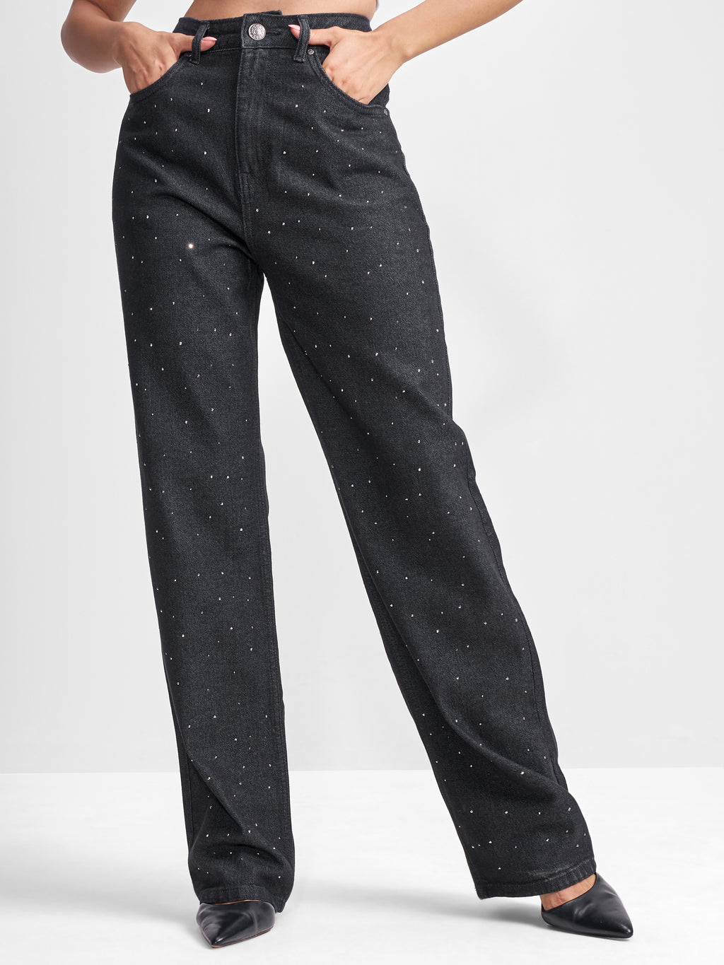 Tokyo Talkies Women Black Dad Fit Jeans - Black - Image 1