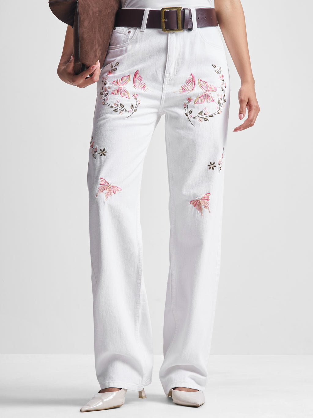 Tokyo Talkies Women White Dad Fit Jeans - White - Image 1