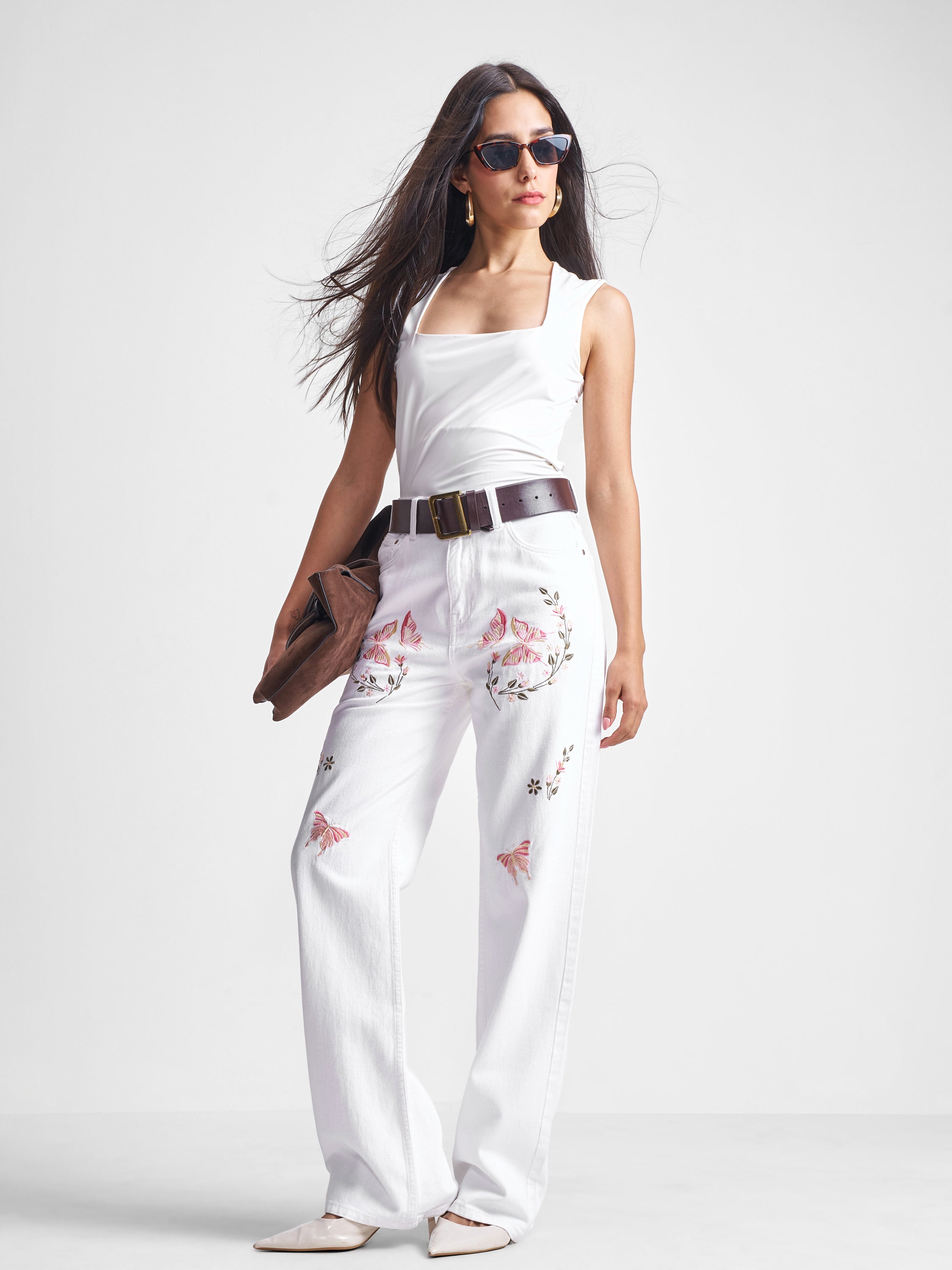 Tokyo Talkies Women White Dad Fit Jeans - White - Image 2