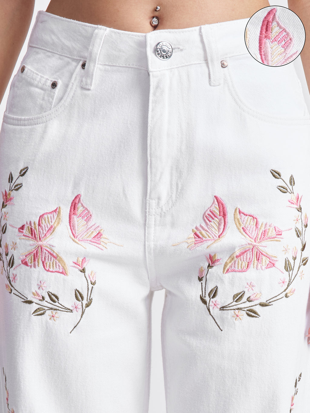 Tokyo Talkies Women White Dad Fit Jeans - White - Image 5