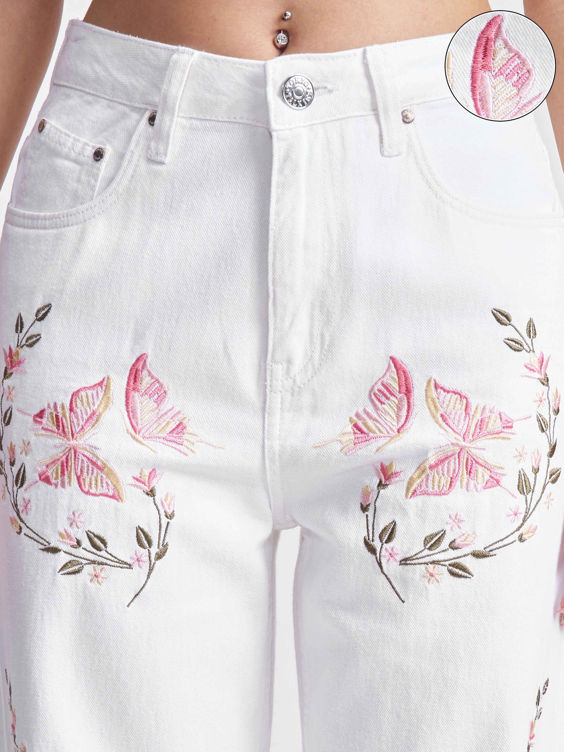 Tokyo Talkies Women White Dad Fit Jeans - White - Image 5