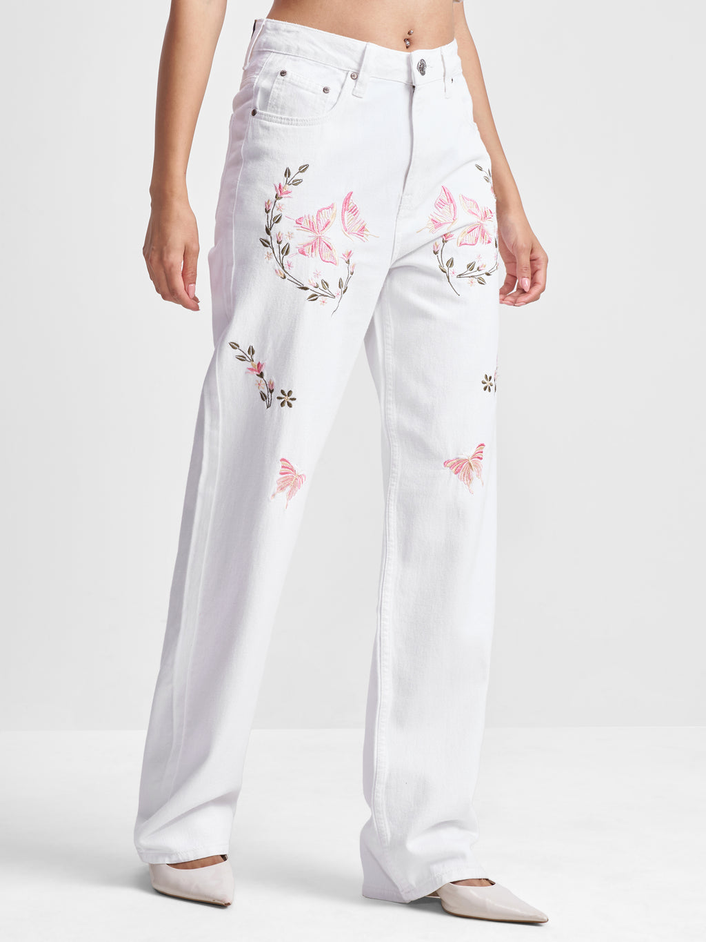 Tokyo Talkies Women White Dad Fit Jeans - White - Image 6
