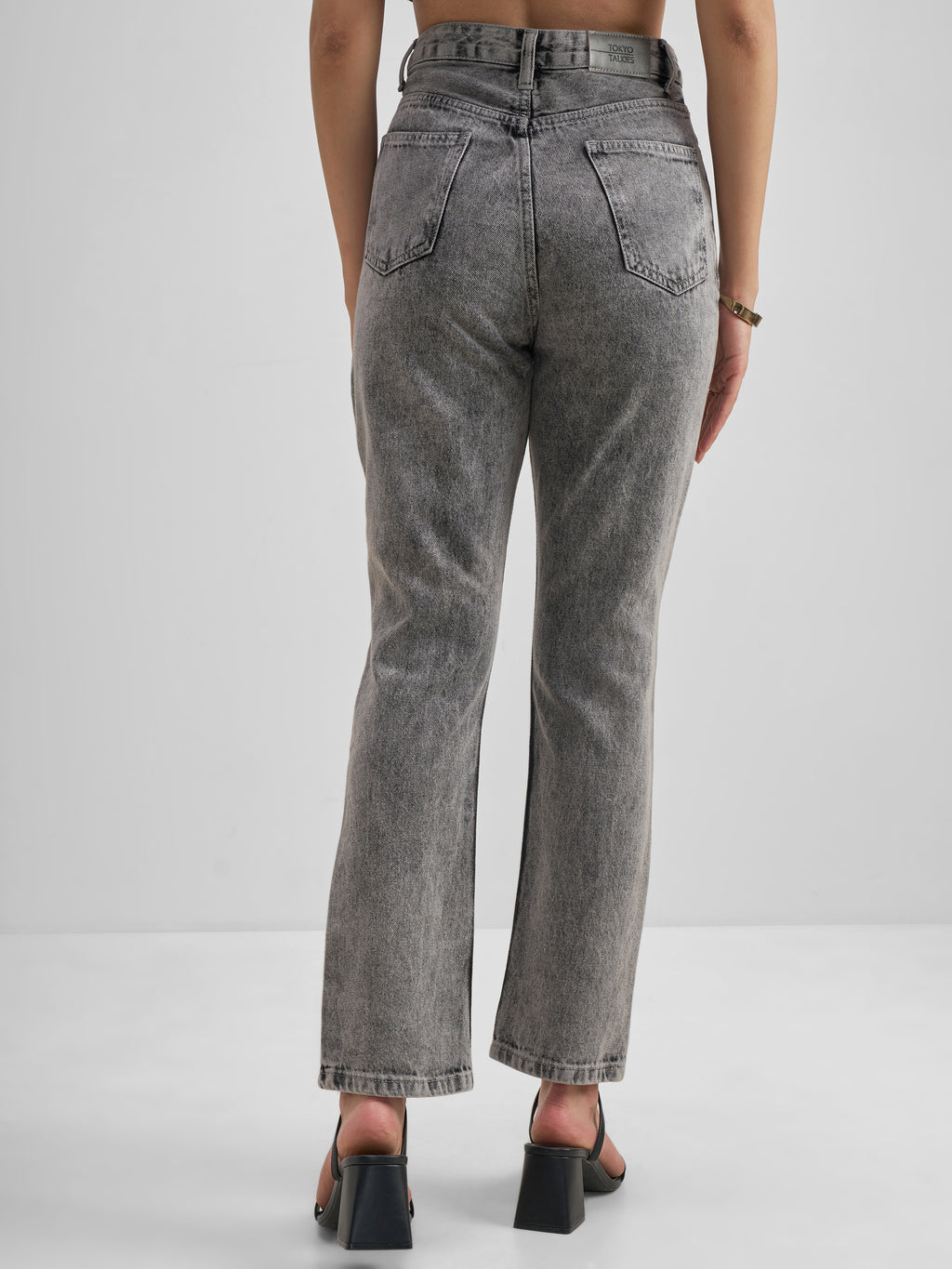 Tokyo Talkies Women Grey Flared Highly Distressed Stretchable Jeans - Grey - Image 3