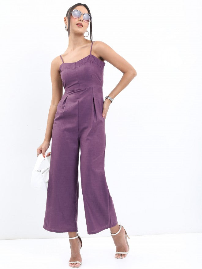 Tokyo Talkies Women Violet Solid Jumpsuit - Violet - Image 1