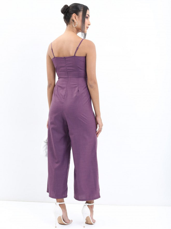 Tokyo Talkies Women Violet Solid Jumpsuit - Violet - Image 3