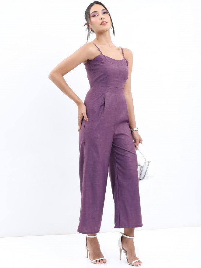 Tokyo Talkies Women Violet Solid Jumpsuit - Violet - Image 5
