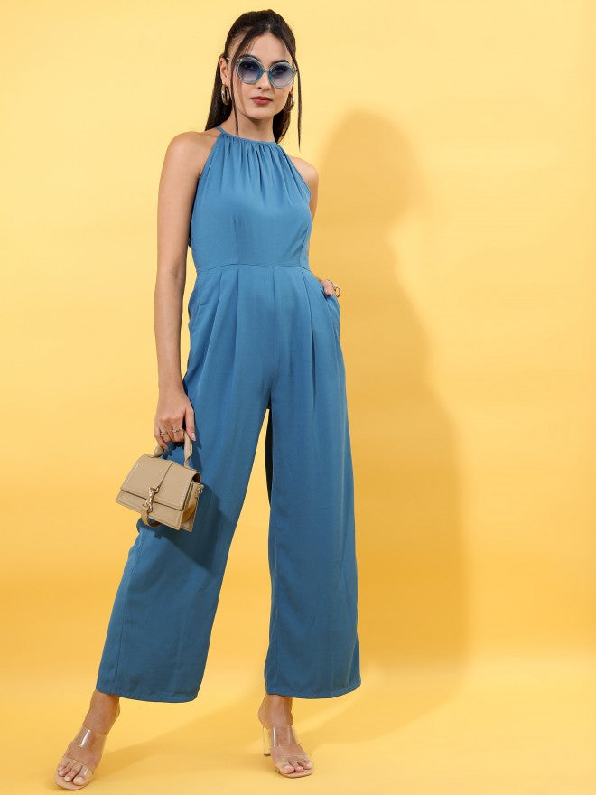 Tokyo Talkies Women Blue Solid Jumpsuit - Blue - Image 1