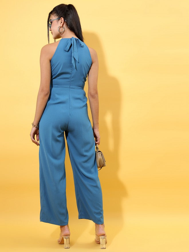 Tokyo Talkies Women Blue Solid Jumpsuit - Blue - Image 3