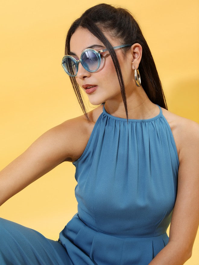 Tokyo Talkies Women Blue Solid Jumpsuit - Blue - Image 4