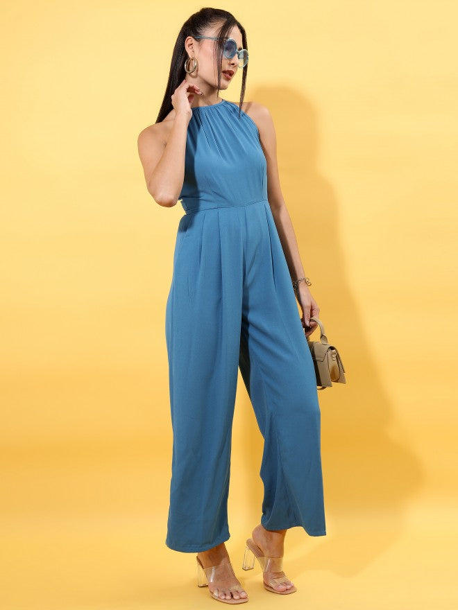 Tokyo Talkies Women Blue Solid Jumpsuit - Blue - Image 5