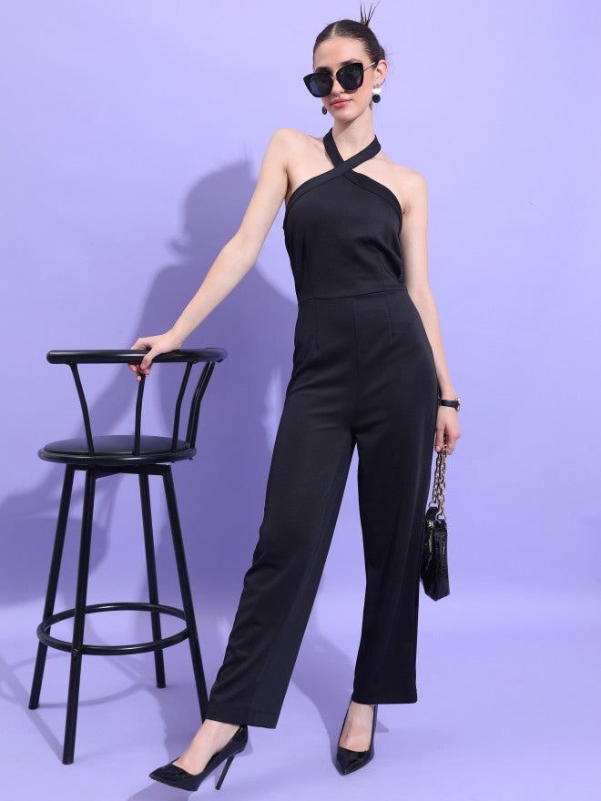 Tokyo Talkies Women Black Solid Jumpsuit - Black - Image 1