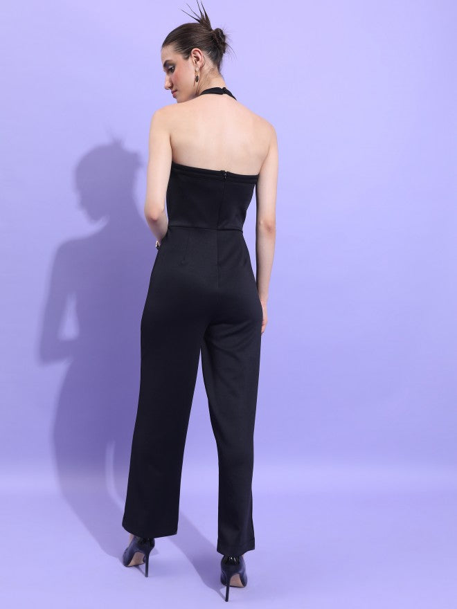 Tokyo Talkies Women Black Solid Jumpsuit - Black - Image 3