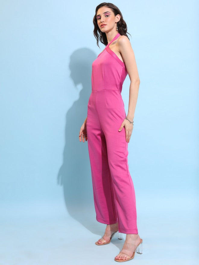 Tokyo Talkies Women Pink Solid Jumpsuit - Pink - Image 4