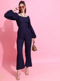 Tokyo Talkies Women Navy Blue Solid Jumpsuit - Navy Blue - Image 1