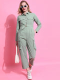 Tokyo Talkies Women Green Solid Jumpsuit - Green - Image 1
