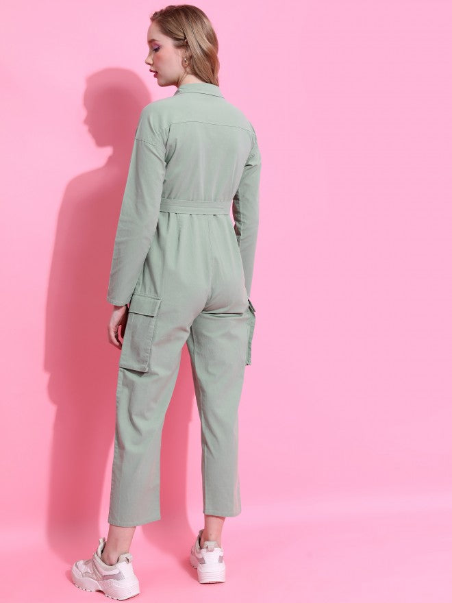 Tokyo Talkies Women Green Solid Jumpsuit - Green - Image 3
