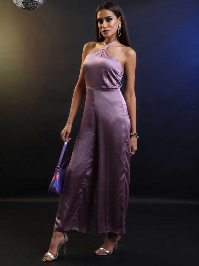 Tokyo Talkies Women Purple Solid Jumpsuit - Purple - Image 1