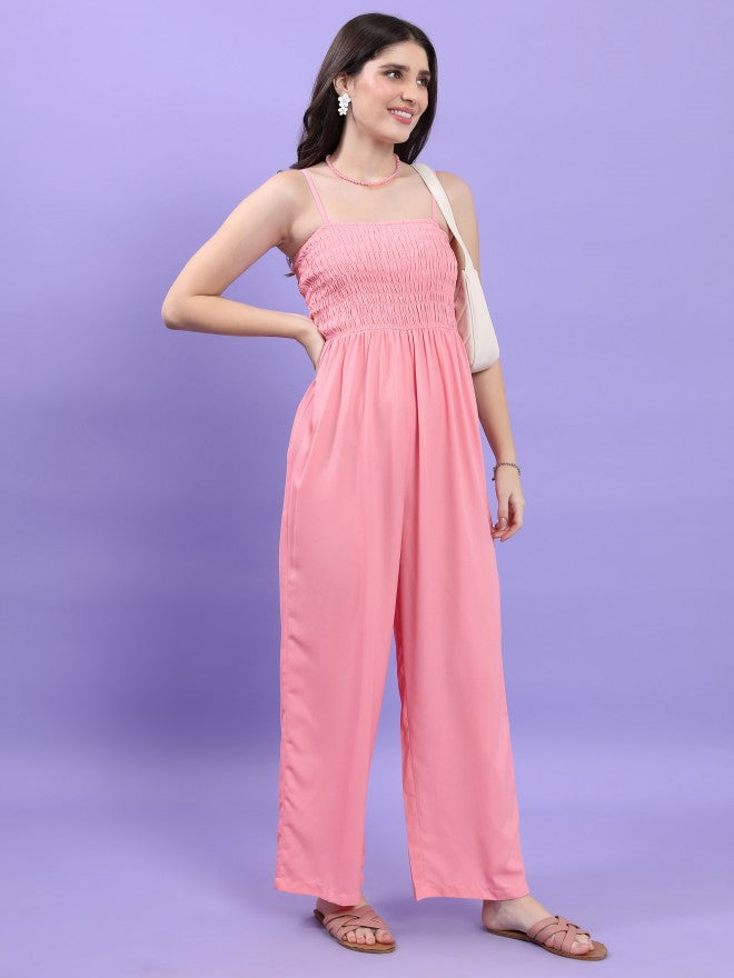 Tokyo Talkies Women Pink Solid Jumpsuit - Pink - Image 6