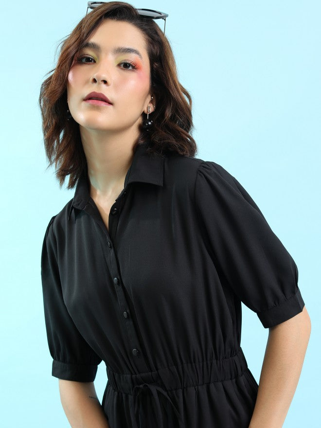Tokyo Talkies Women Black Solid Jumpsuit - Black - Image 2