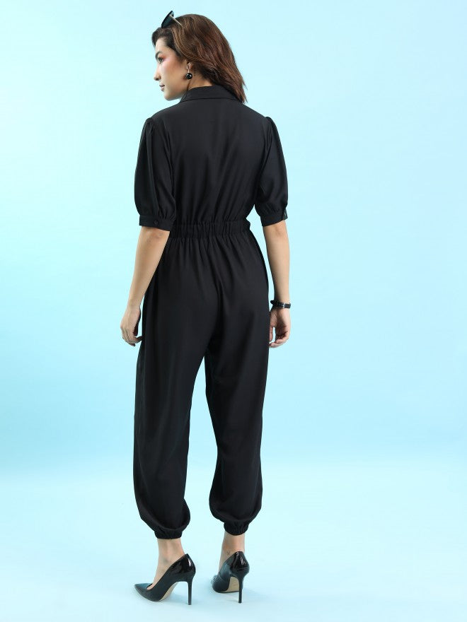 Tokyo Talkies Women Black Solid Jumpsuit - Black - Image 3