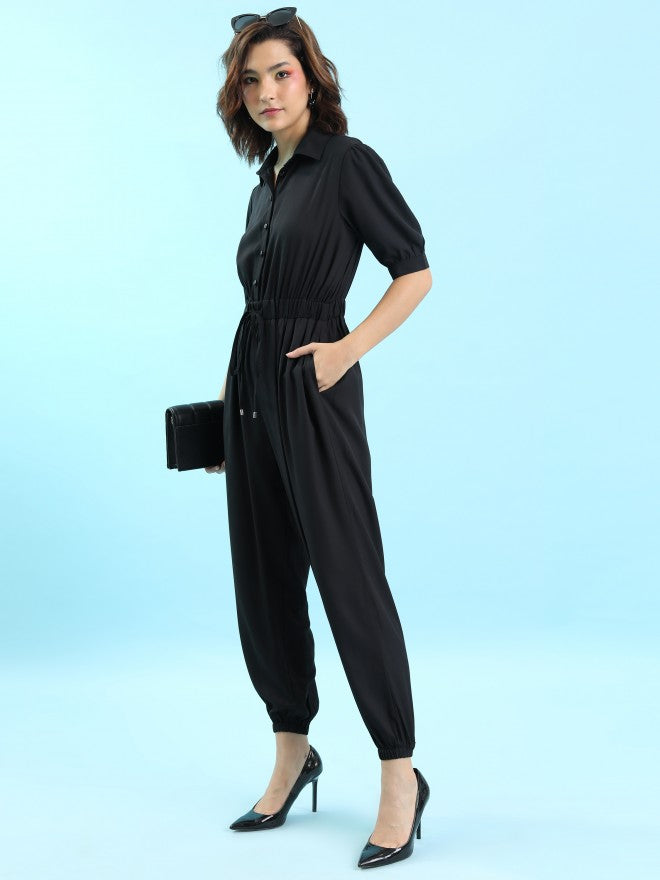 Tokyo Talkies Women Black Solid Jumpsuit - Black - Image 4