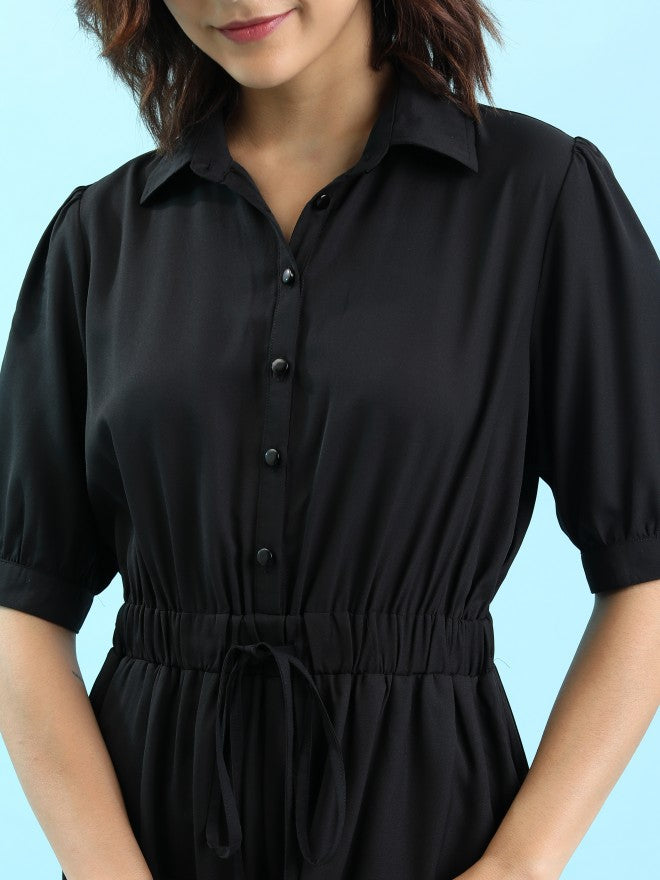 Tokyo Talkies Women Black Solid Jumpsuit - Black - Image 5