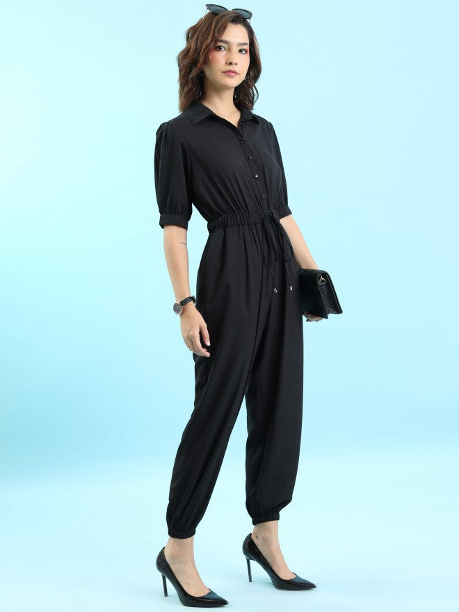 Tokyo Talkies Women Black Solid Jumpsuit - Black - Image 6