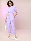 Tokyo Talkies Women Purple Solid Jumpsuit - Purple - Image 1
